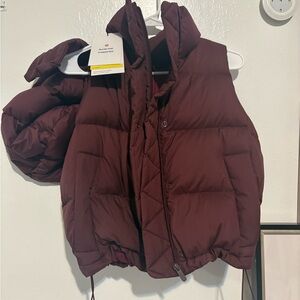 LULULEMON GOOSE DOEN Burgundy Puffer Vest